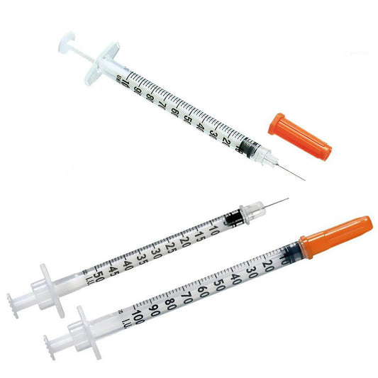 5 x Insulin Syringes 1mL 0.25mm (31G) x 6mm